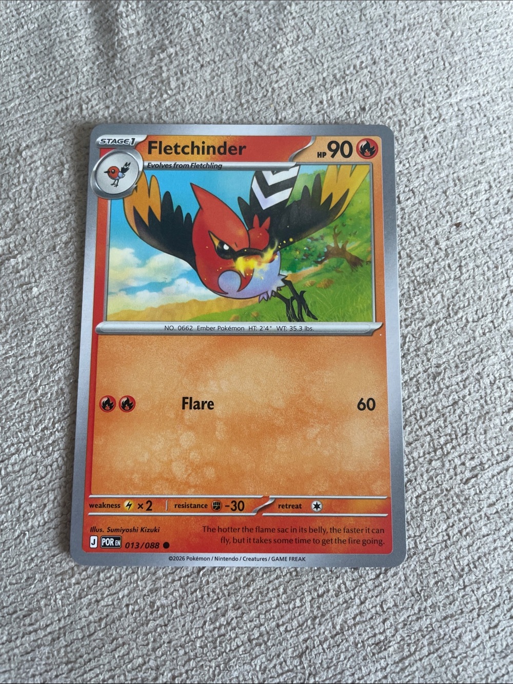 Fletchinder Pokémon Card